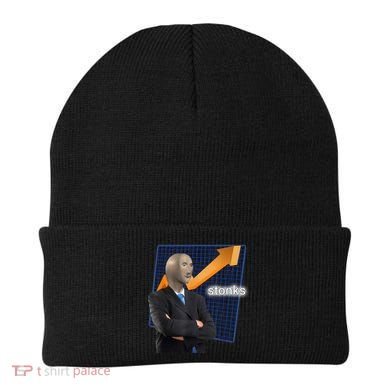 Stonks Surreal Memes Funny Stock Beanie