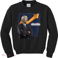 Stonks Surreal Memes Funny Stock Kids Sweatshirt thumb 0