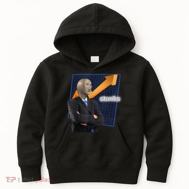 Stonks Surreal Memes Funny Stock Kids Hoodie
