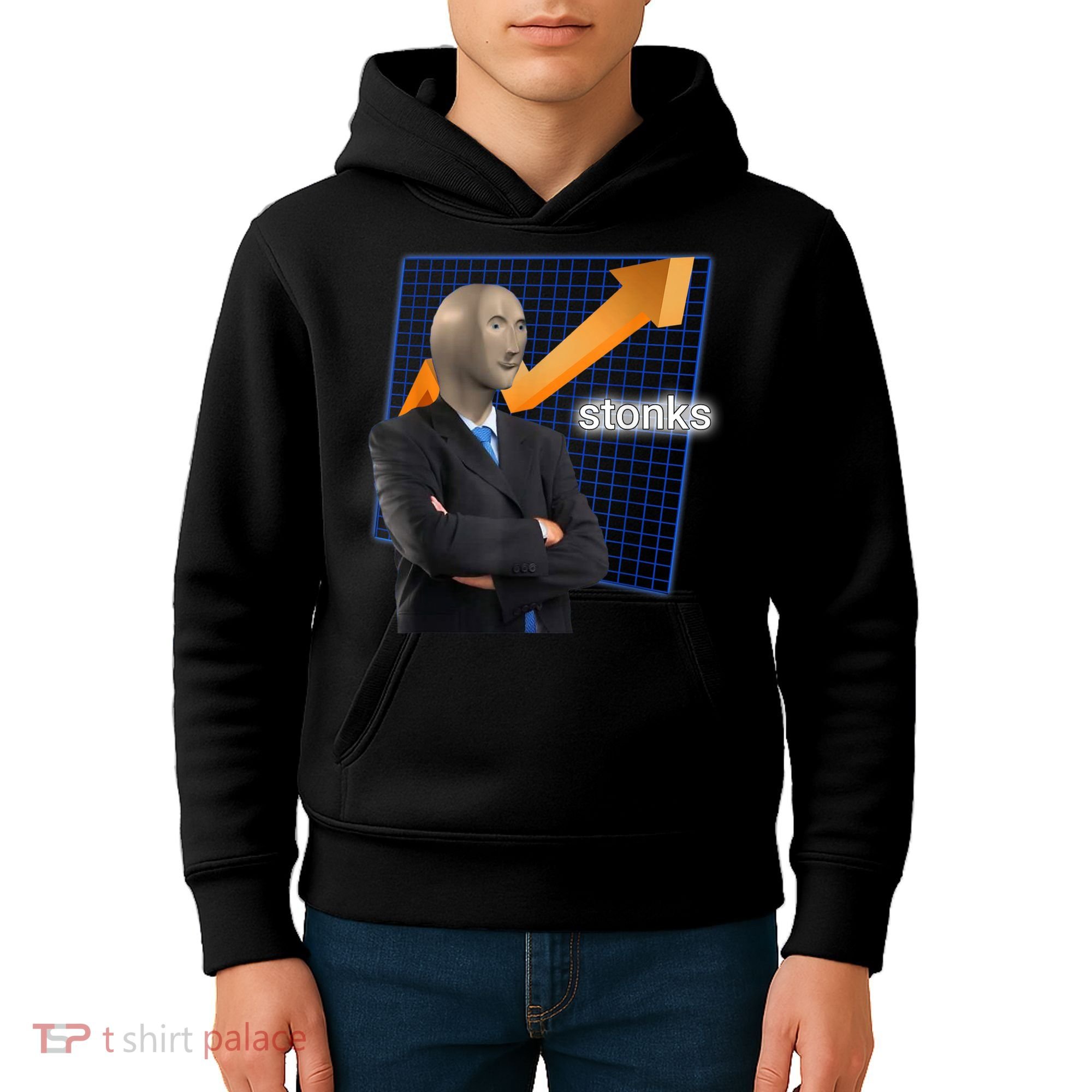Stonks Surreal Memes Funny Stock Kids Hoodie