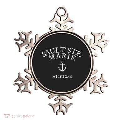 Sault Ste. Marie Michigan Nautical Ocean Ornament