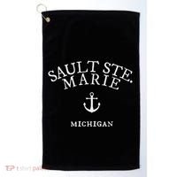 Sault Ste. Marie Michigan Nautical Ocean Golf Towel thumb 0