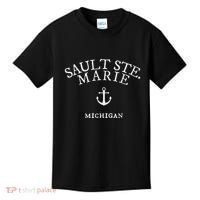 Sault Ste. Marie Michigan Nautical Ocean Kids T-Shirt thumb 0