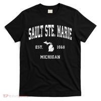 Sault Ste. Marie Michigan Mi Vintage Athletic Sports T-Shirt thumb 0