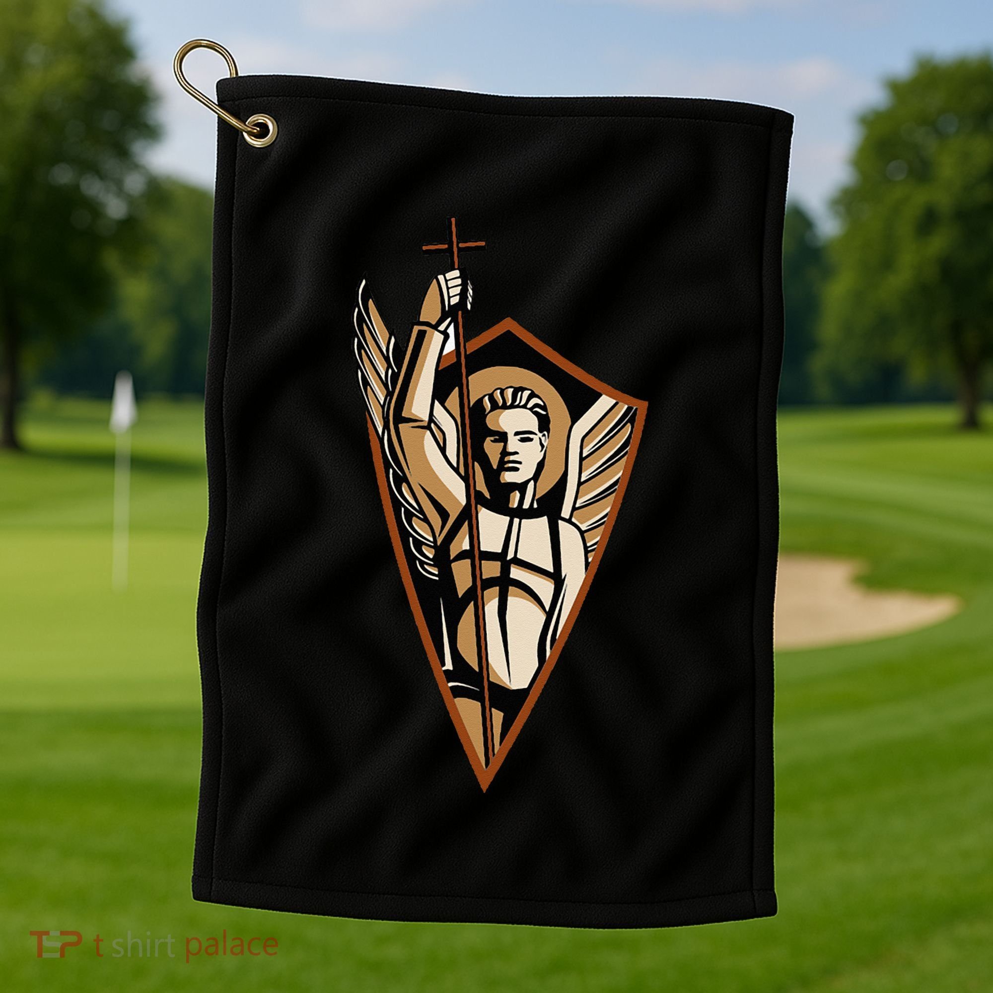 St Saint Michael the Archangel Catholic Angel Warrior Golf Towel