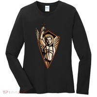 St Saint Michael the Archangel Catholic Angel Warrior Women's Long Sleeve Shirt thumb 0