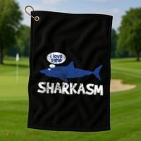 Shark Sharkasm Marine Biology Golf Towel thumb 1