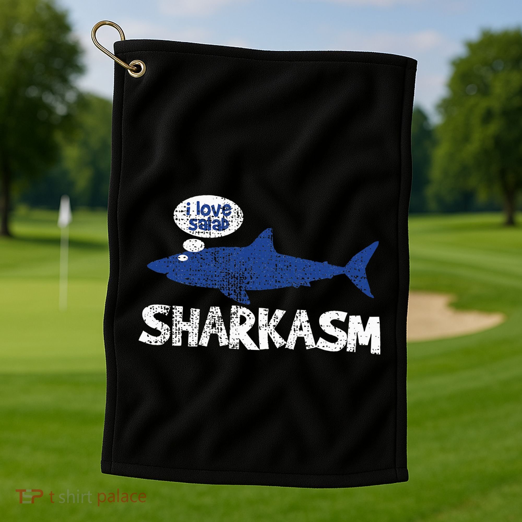 Shark Sharkasm Marine Biology Golf Towel
