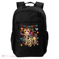 Sugar Skull Mexican Dachshund Bone Halloween Day Of Dead Backpack thumb 0