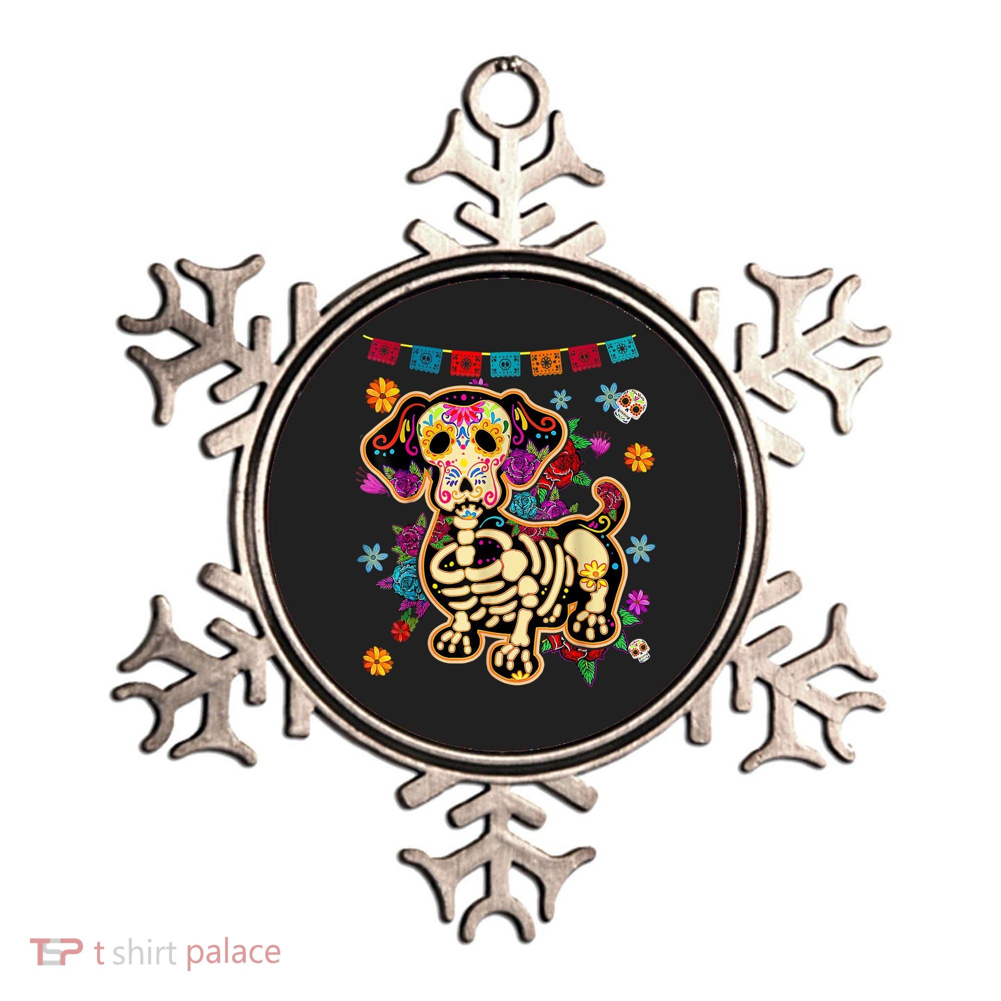 Sugar Skull Mexican Dachshund Bone Halloween Day Of Dead Ornament