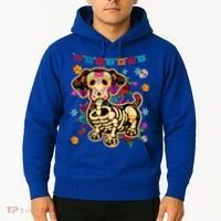 Sugar Skull Mexican Dachshund Bone Halloween Day Of Dead Hoodie thumb 2