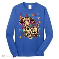 Sugar Skull Mexican Dachshund Bone Halloween Day Of Dead Long Sleeve Shirt thumb 0