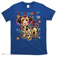 Sugar Skull Mexican Dachshund Bone Halloween Day Of Dead T-Shirt thumb 0