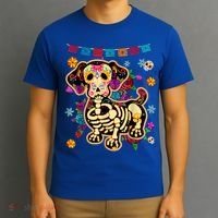 Sugar Skull Mexican Dachshund Bone Halloween Day Of Dead T-Shirt thumb 3