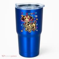 Sugar Skull Mexican Dachshund Bone Halloween Day Of Dead Tumbler thumb 0