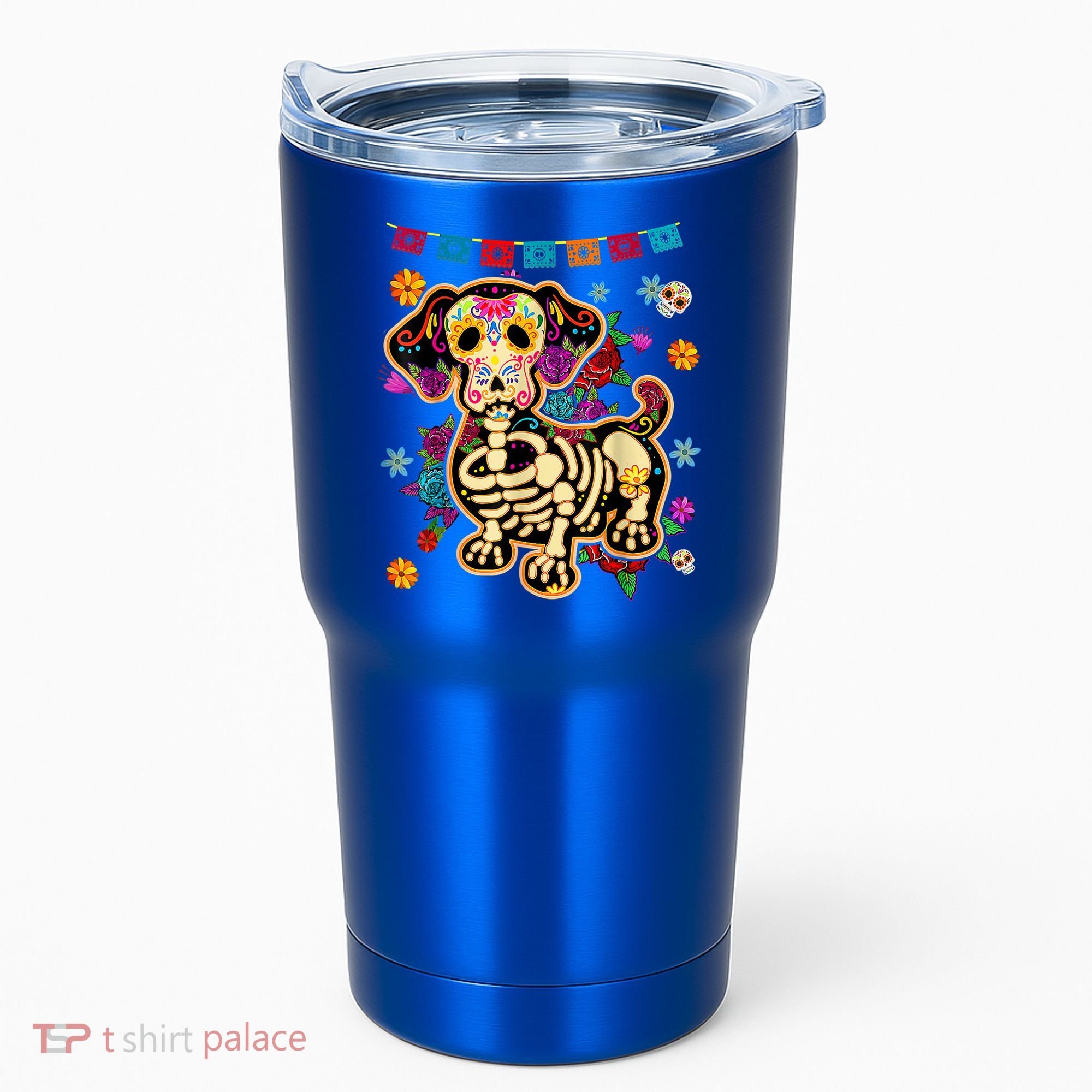 Sugar Skull Mexican Dachshund Bone Halloween Day Of Dead Tumbler