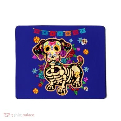 Sugar Skull Mexican Dachshund Bone Halloween Day Of Dead Mousepad