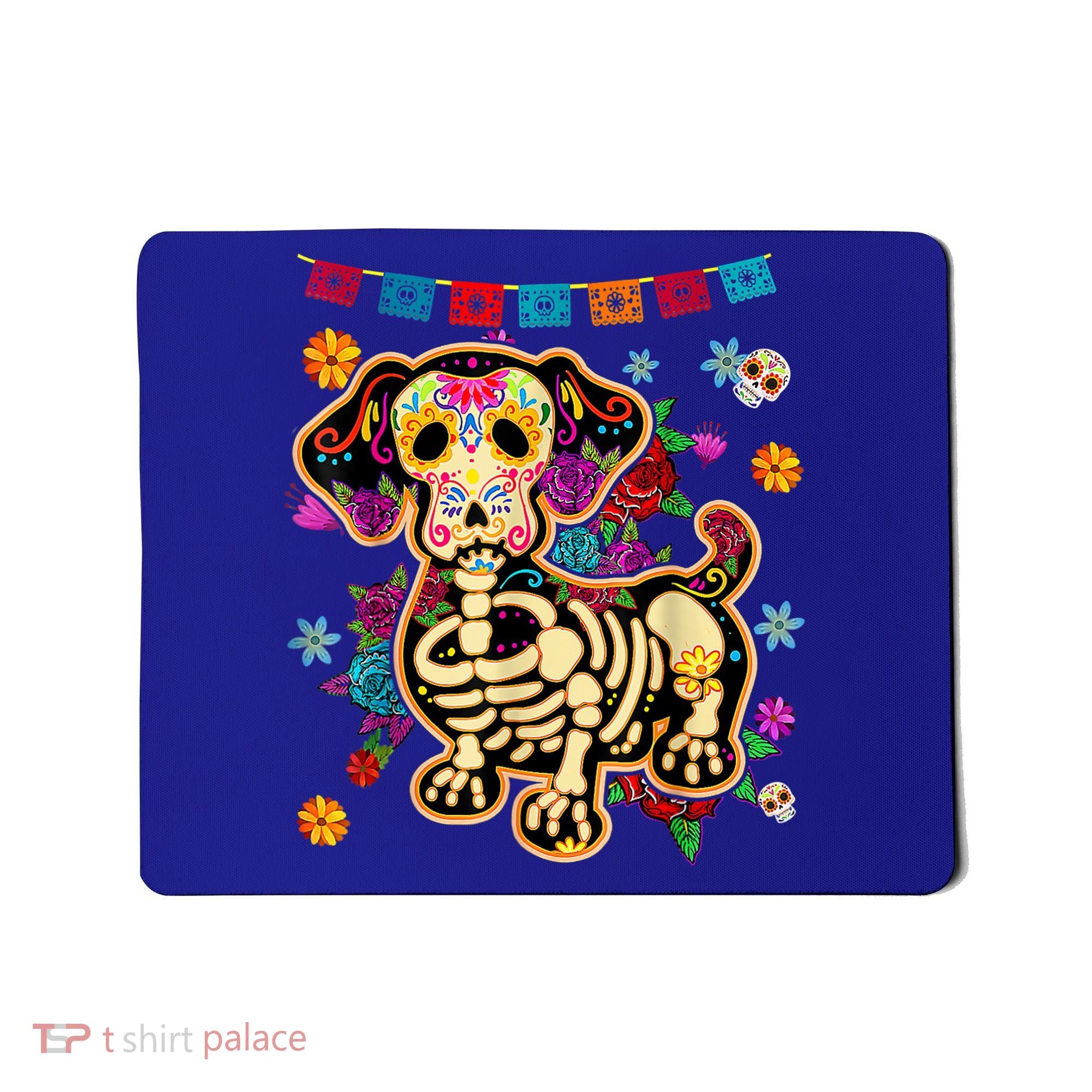 Sugar Skull Mexican Dachshund Bone Halloween Day Of Dead Mousepad