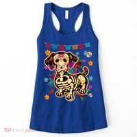 Sugar Skull Mexican Dachshund Bone Halloween Day Of Dead Women's Tank Top thumb 0