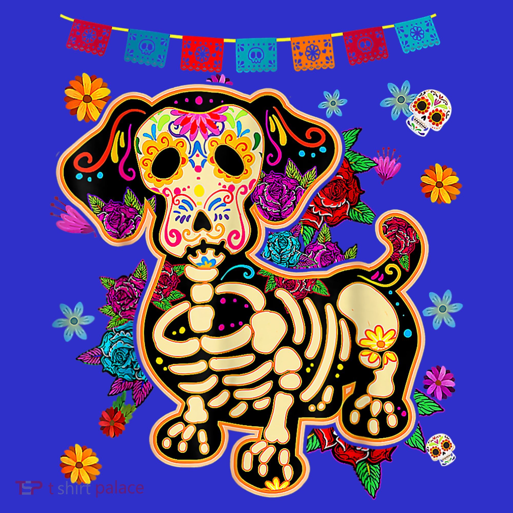 Sugar Skull Mexican Dachshund Bone Halloween Day Of Dead Women's Tank Top