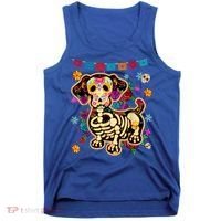Sugar Skull Mexican Dachshund Bone Halloween Day Of Dead Tank Top thumb 0