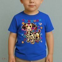 Sugar Skull Mexican Dachshund Bone Halloween Day Of Dead Toddler T-Shirt thumb 2