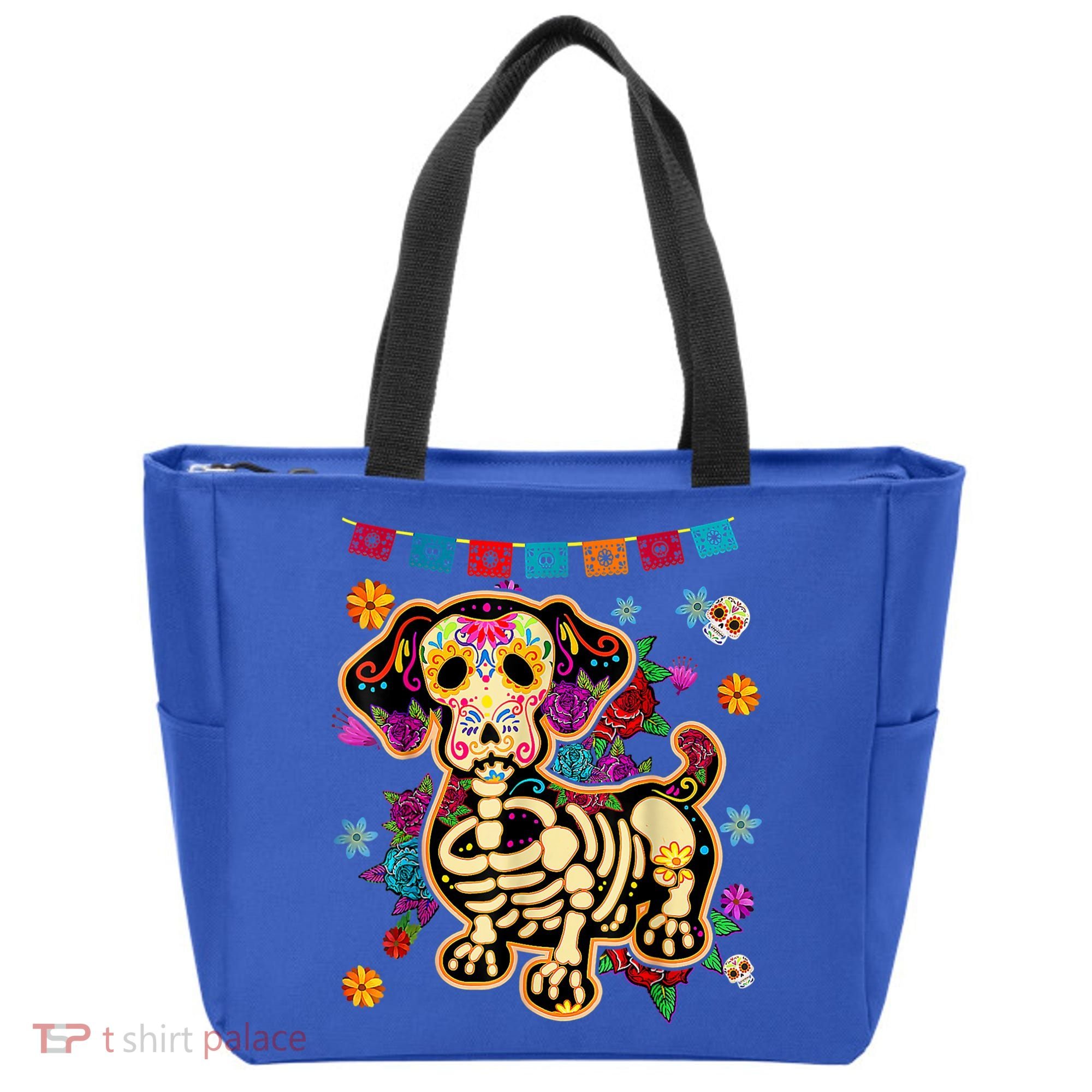 Sugar Skull Mexican Dachshund Bone Halloween Day Of Dead Tote Bag