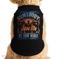 Somebody Save Me From Myself Bull Country Doggie Tank thumb 0