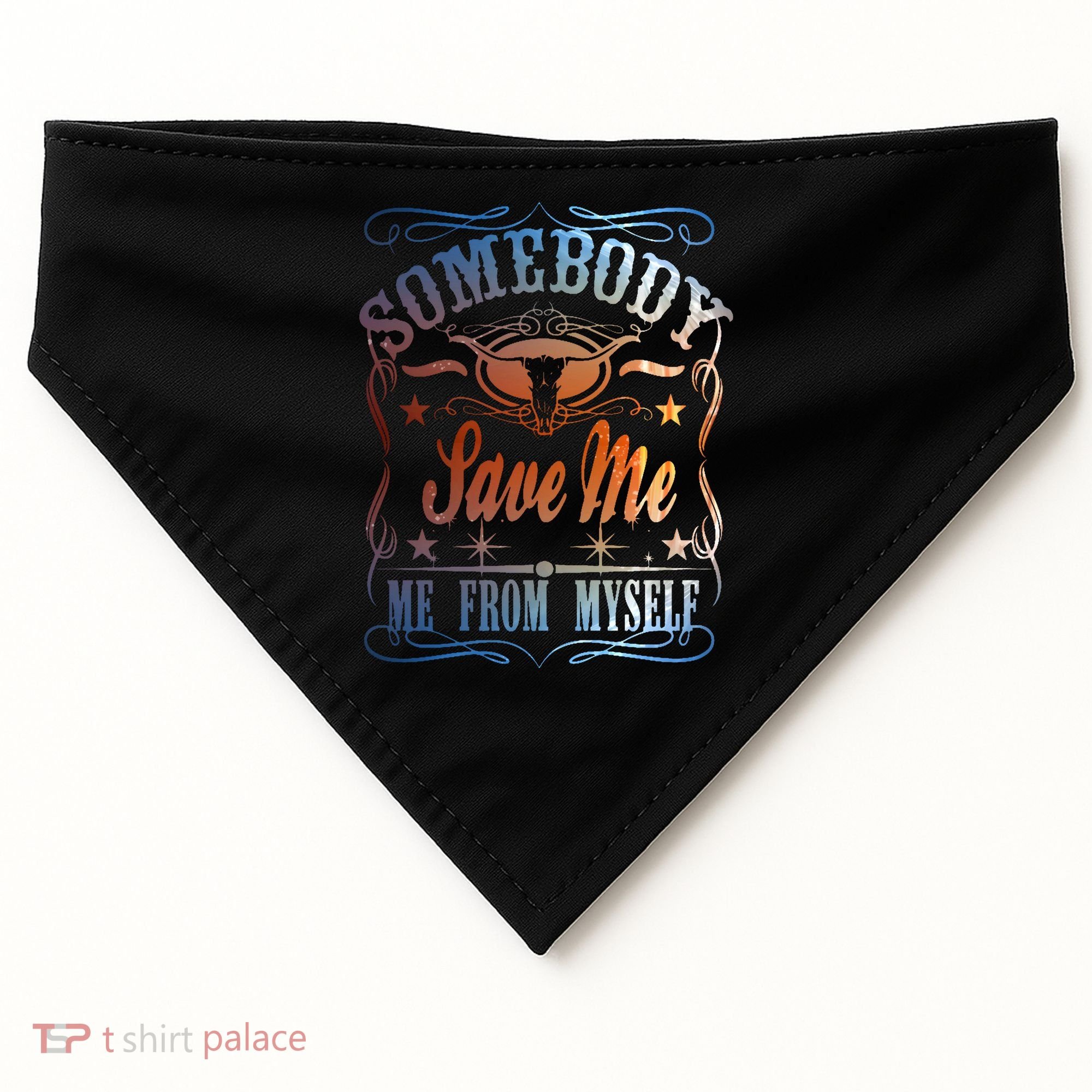 Somebody Save Me From Myself Bull Country USA-Made Doggie Bandana