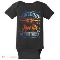 Somebody Save Me From Myself Bull Country Baby Bodysuit thumb 0