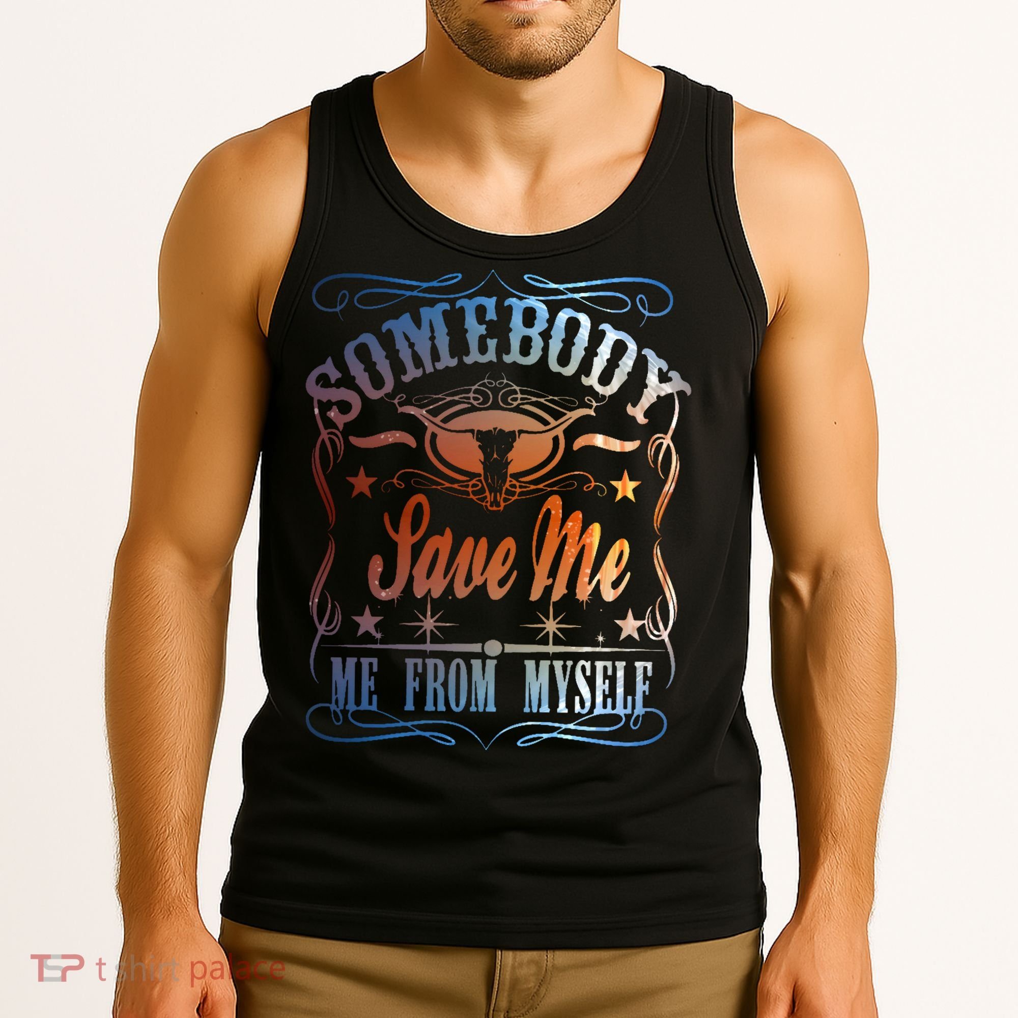 Somebody Save Me From Myself Bull Country Tank Top