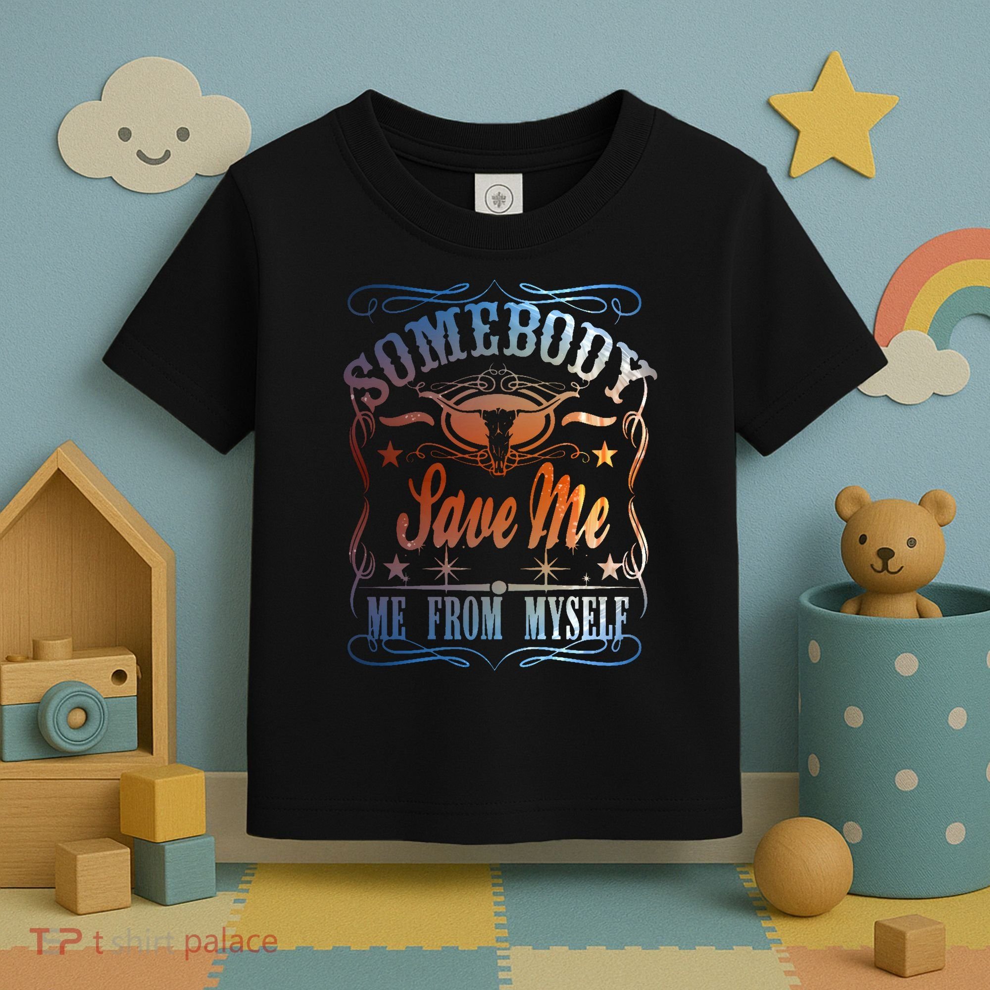 Somebody Save Me From Myself Bull Country Toddler T-Shirt