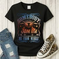 Somebody Save Me From Myself Bull Country Women's T-Shirt thumb 3