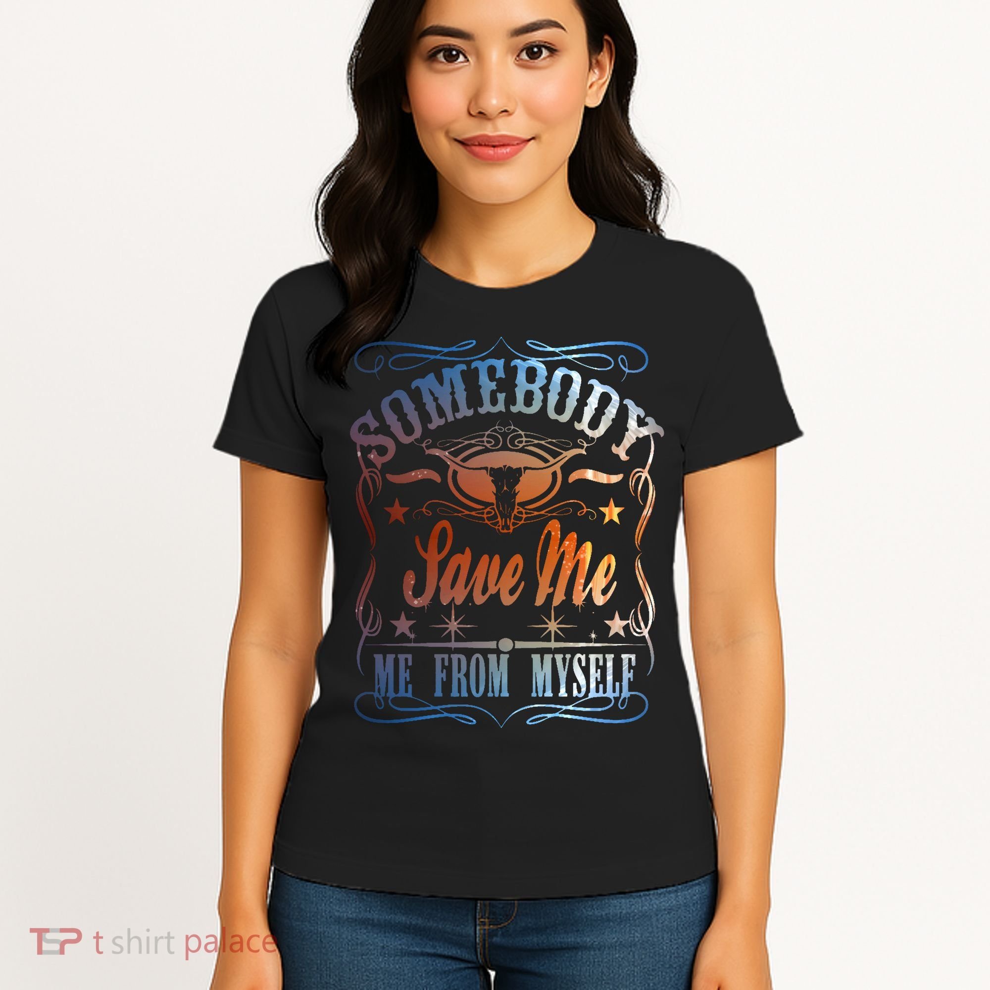 Somebody Save Me From Myself Bull Country Women's T-Shirt