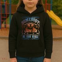 Somebody Save Me From Myself Bull Country Kids Hoodie thumb 3