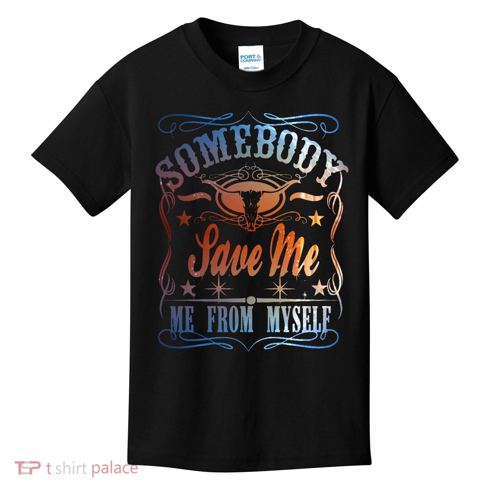 Somebody Save Me From Myself Bull Country Kids T-Shirt