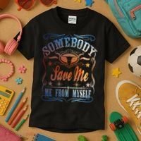 Somebody Save Me From Myself Bull Country Kids T-Shirt thumb 3