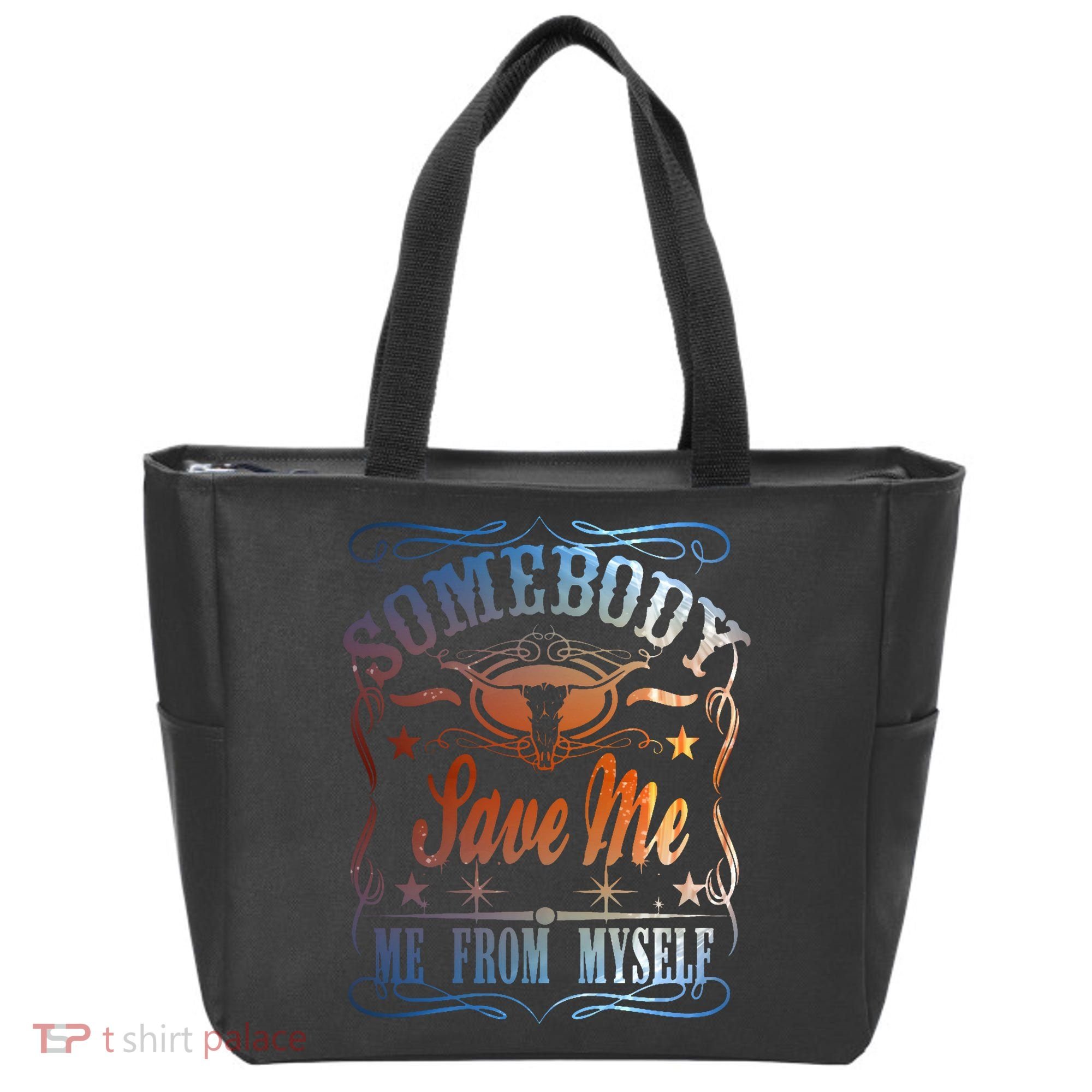 Somebody Save Me From Myself Bull Country Tote Bag