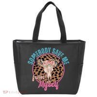 Somebody Save Me From Myself Country Music Retro Tote Bag thumb 0