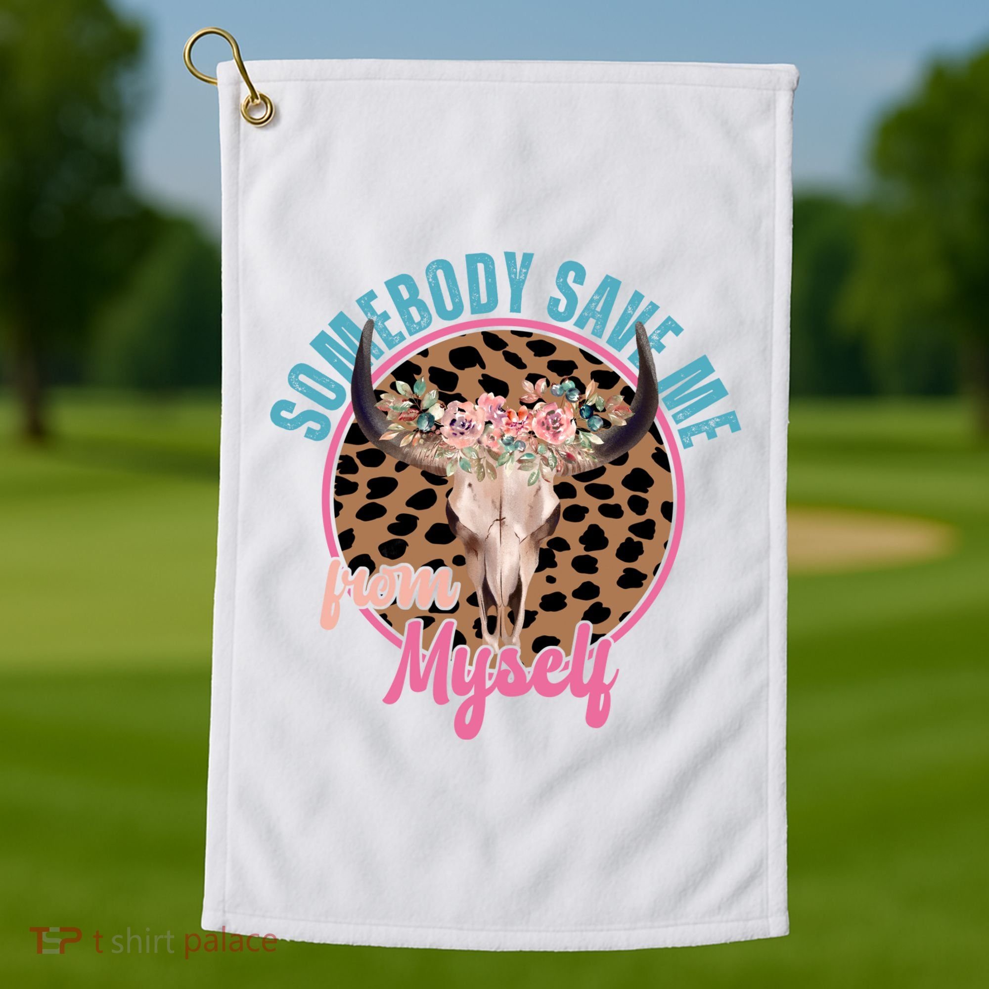 Somebody Save Me From Myself Country Music Retro Golf Towel
