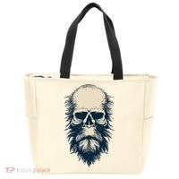 Sasquatch Skull Minimalist Bigfoot Horror Skull Tote Bag thumb 0