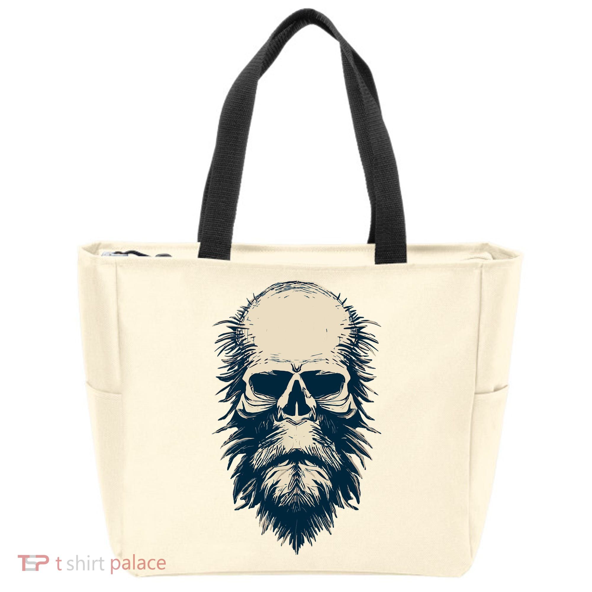 Sasquatch Skull Minimalist Bigfoot Horror Skull Tote Bag