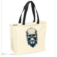 Sasquatch Skull Minimalist Bigfoot Horror Skull Tote Bag thumb 2