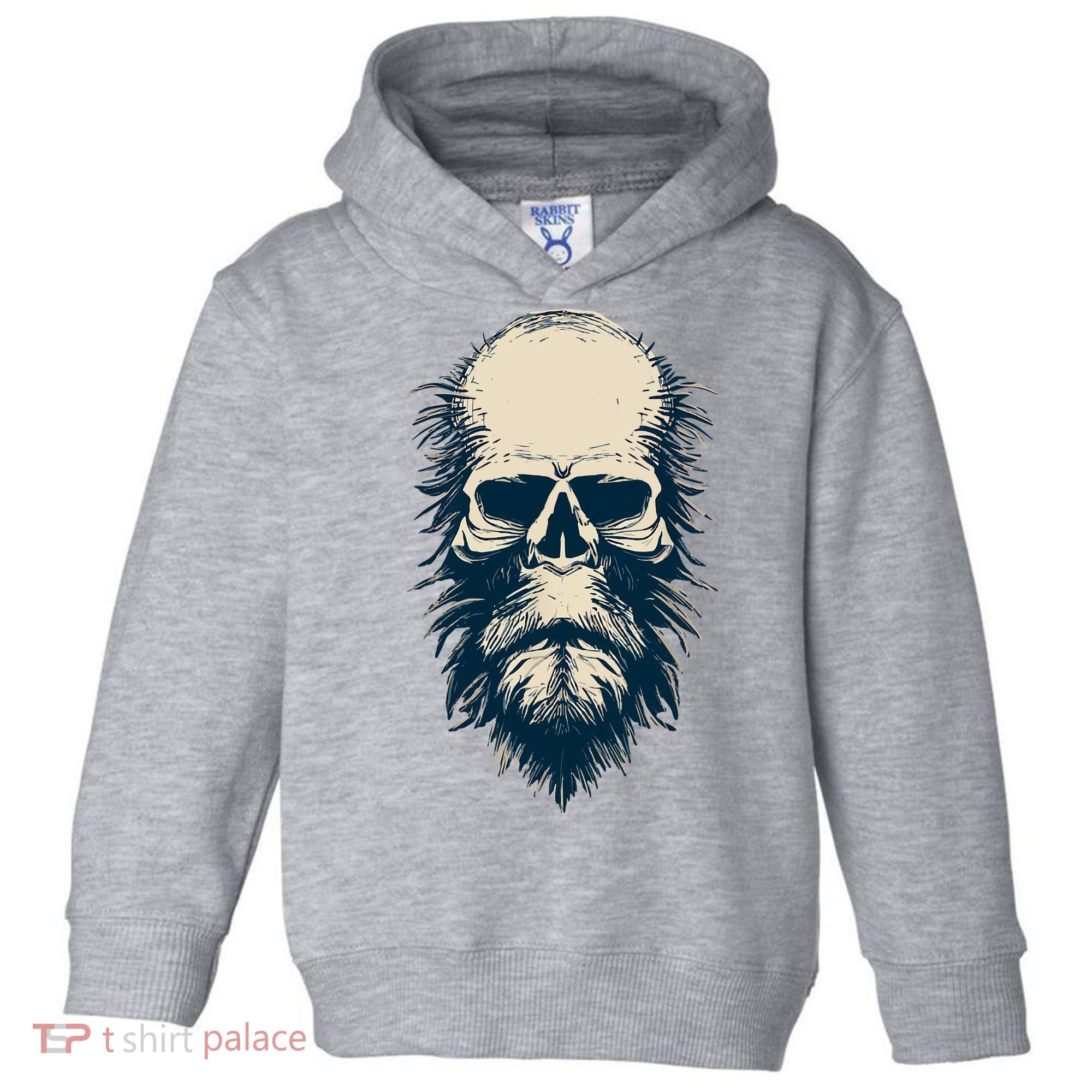 Sasquatch Skull Minimalist Bigfoot Horror Skull Toddler Hoodie