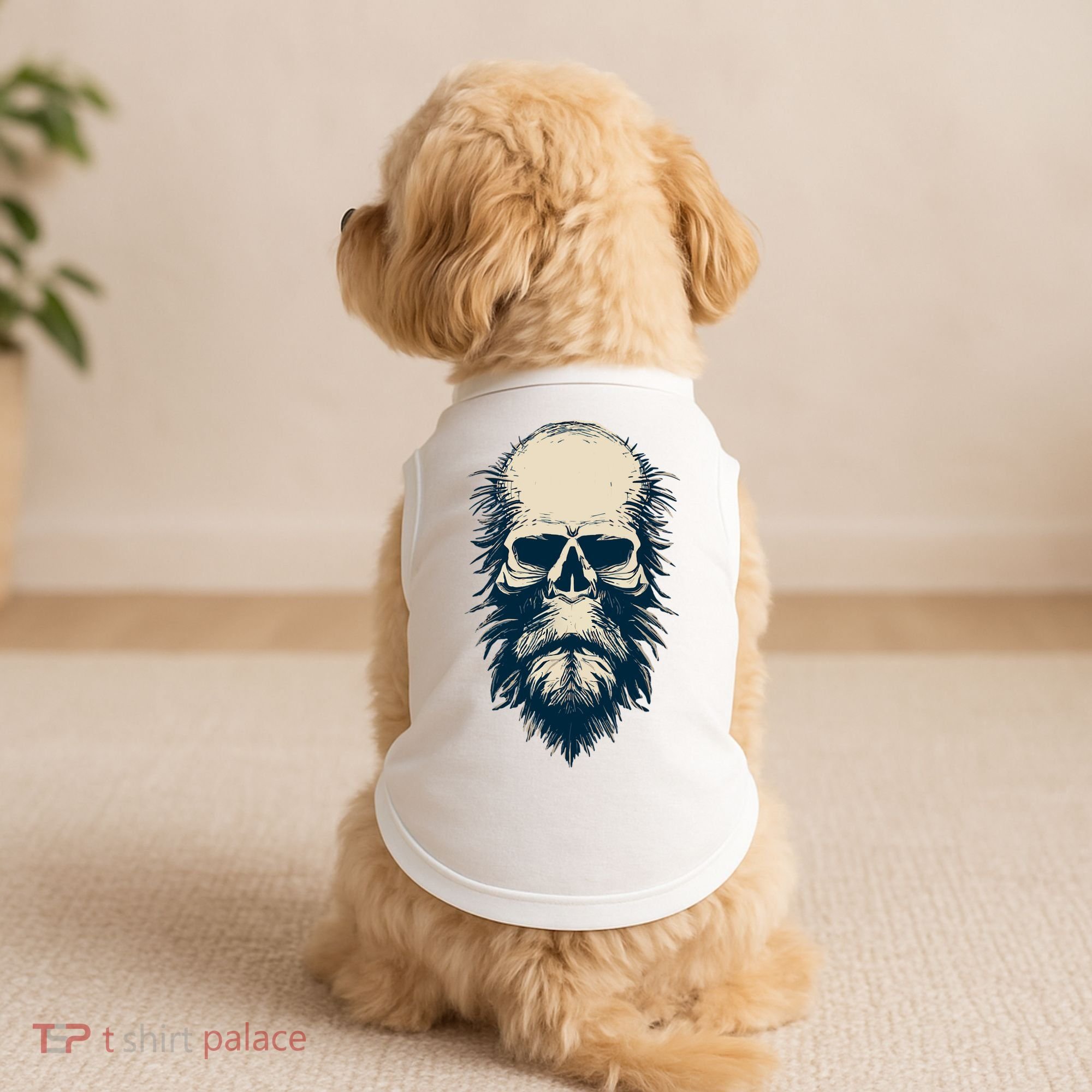 Sasquatch Skull Minimalist Bigfoot Horror Skull Doggie Tank
