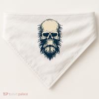 Sasquatch Skull Minimalist Bigfoot Horror Skull USA-Made Doggie Bandana thumb 0