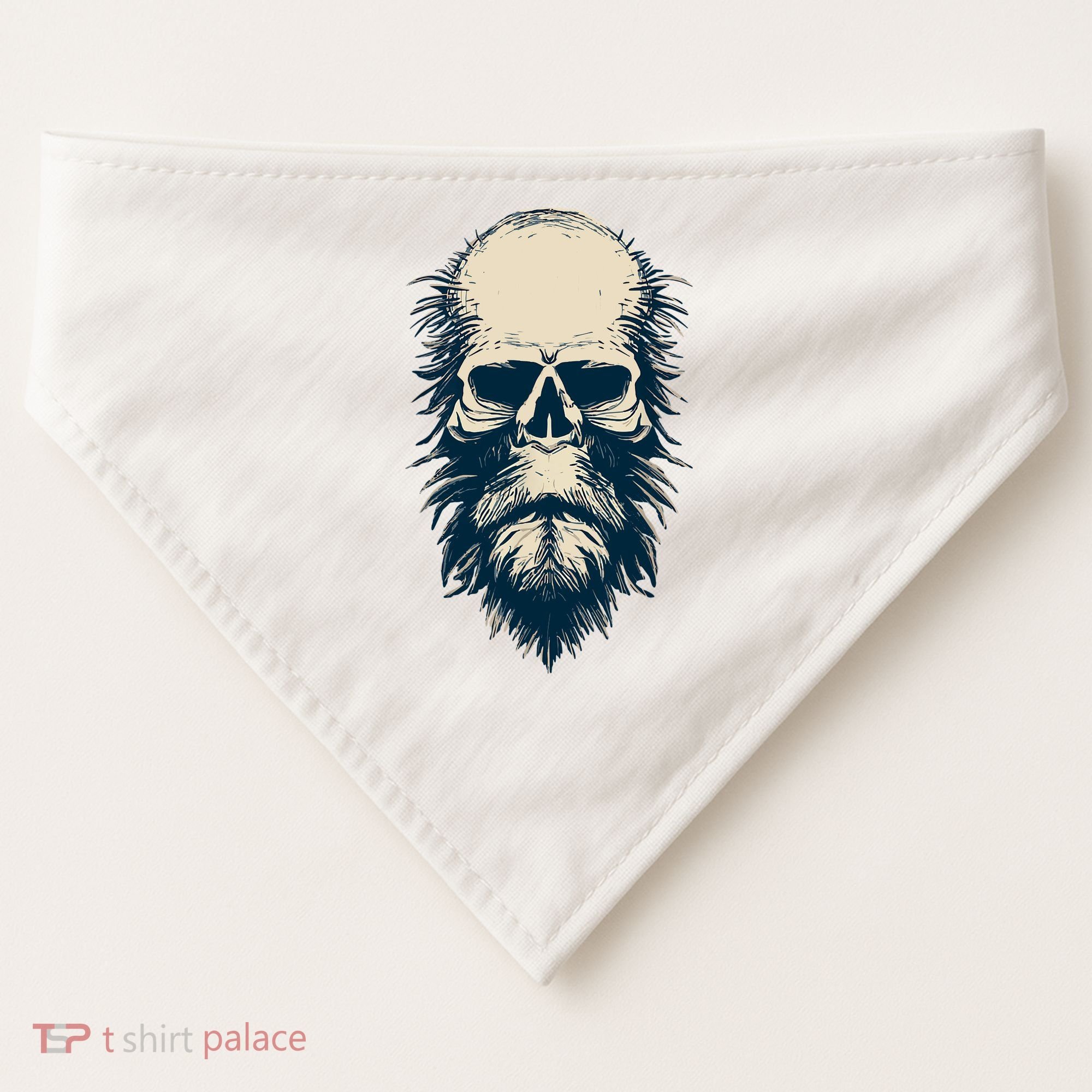 Sasquatch Skull Minimalist Bigfoot Horror Skull USA-Made Doggie Bandana