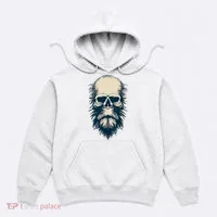 Sasquatch Skull Minimalist Bigfoot Horror Skull Hoodie thumb 0