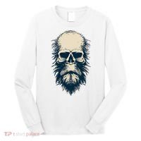 Sasquatch Skull Minimalist Bigfoot Horror Skull Long Sleeve Shirt thumb 0