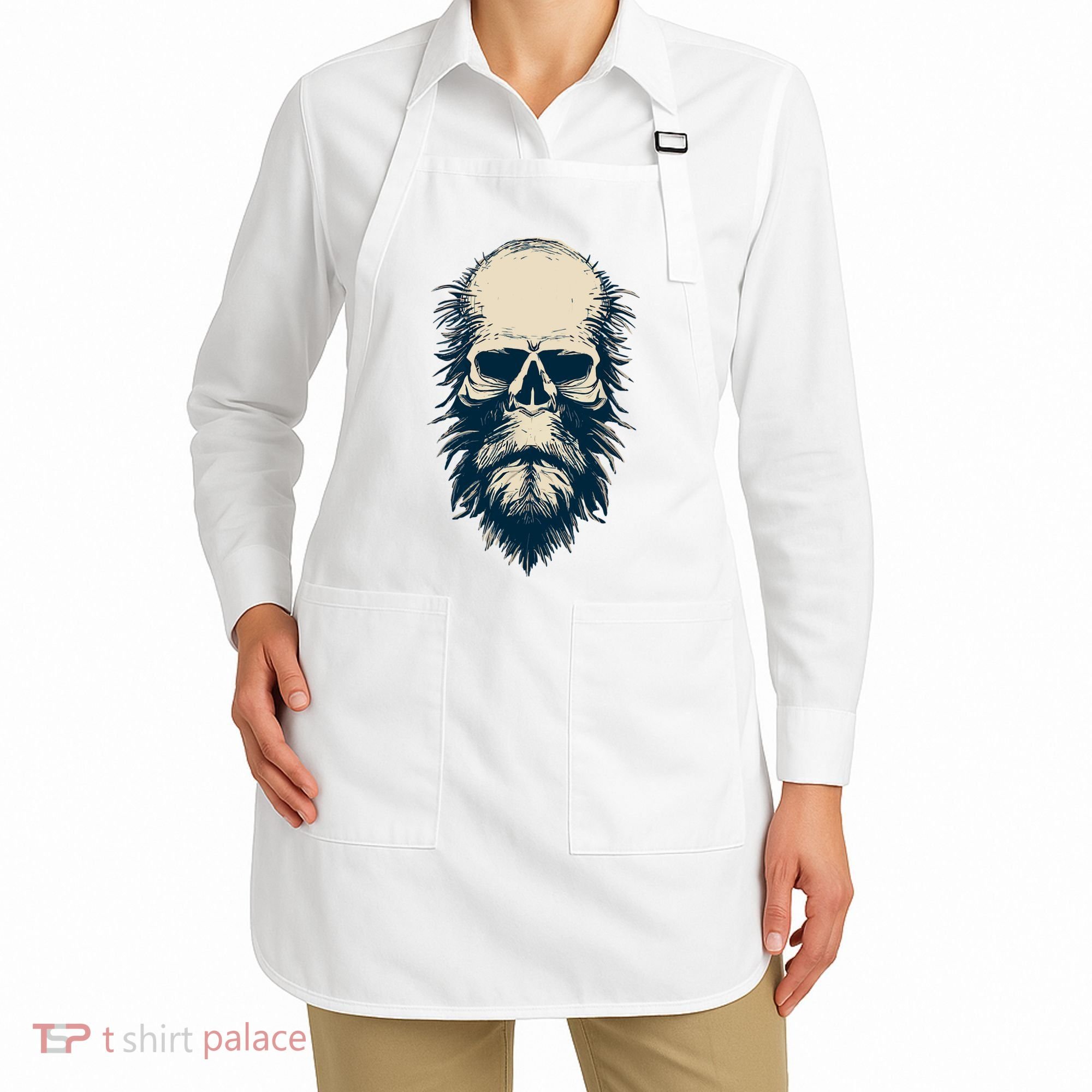 Sasquatch Skull Minimalist Bigfoot Horror Skull Apron